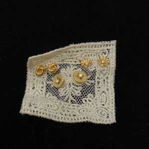 Gold Stud Trio Fashion Earrings